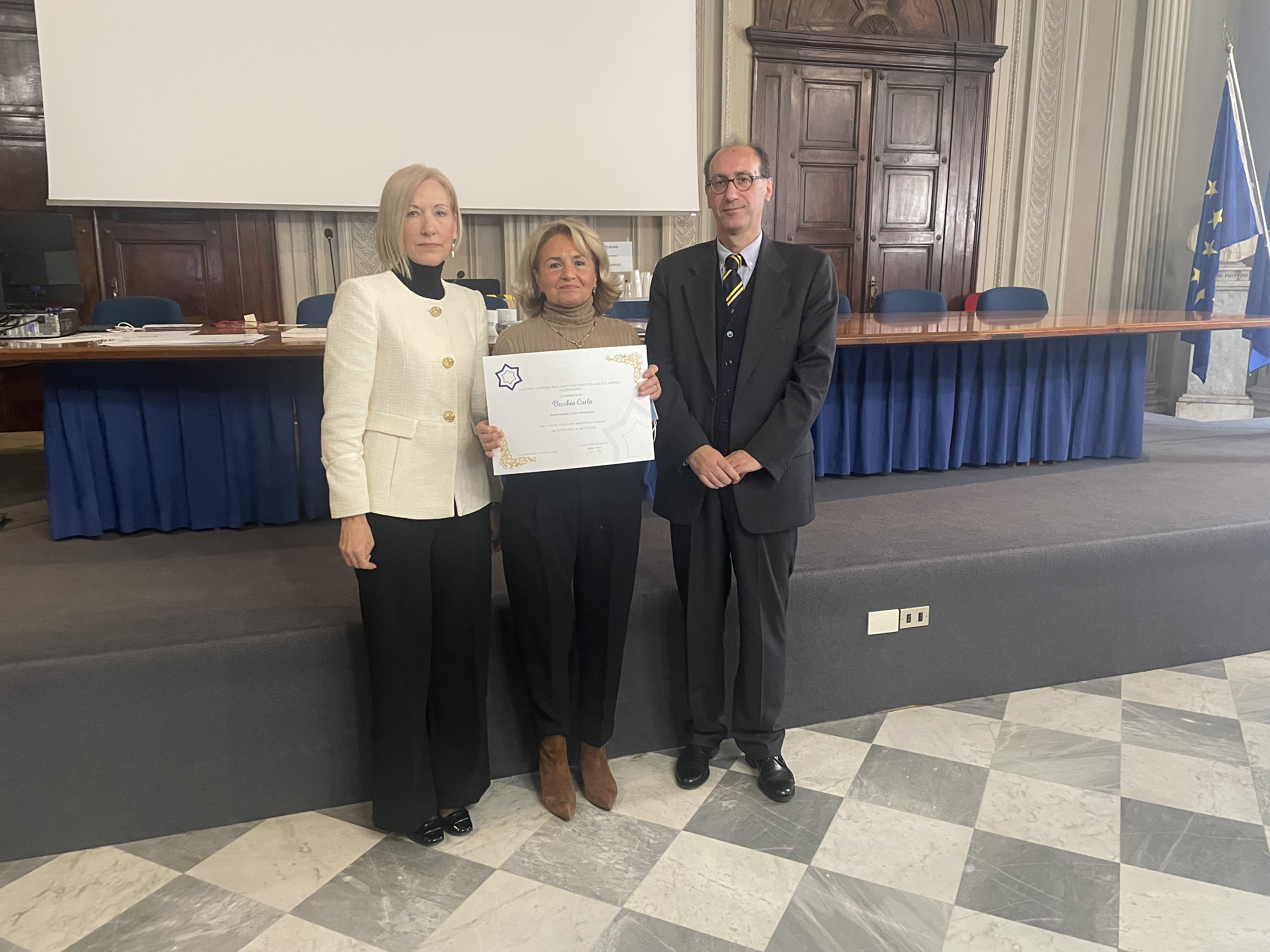 la consegna delle benemerenze in memoria ai pensionati deceduti