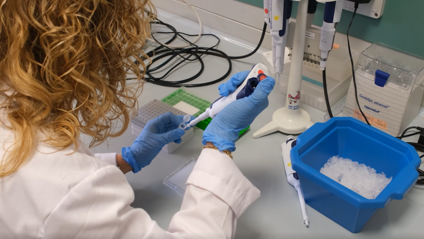 una ricercatrice durante il lavoro