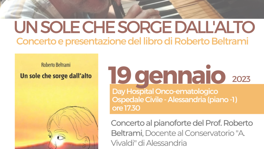 locandina della presentazione libraria e concerto di Roberto Beltrami