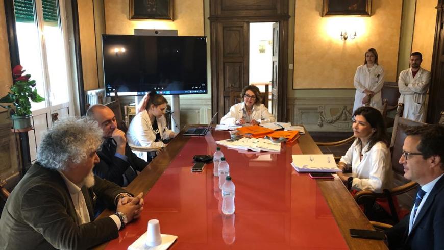 un momento della visita dei due professionisti spagnoli