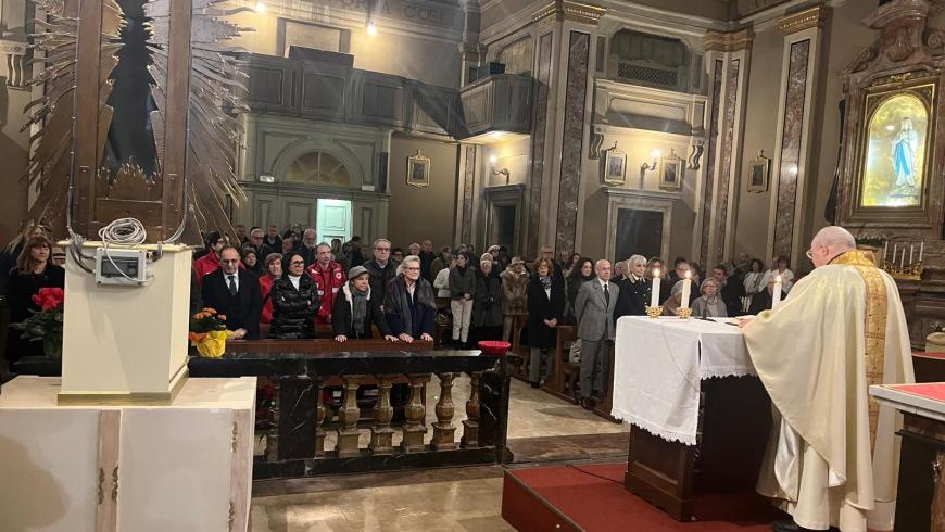 Un momento della messa dedicata a Sant'Antonio